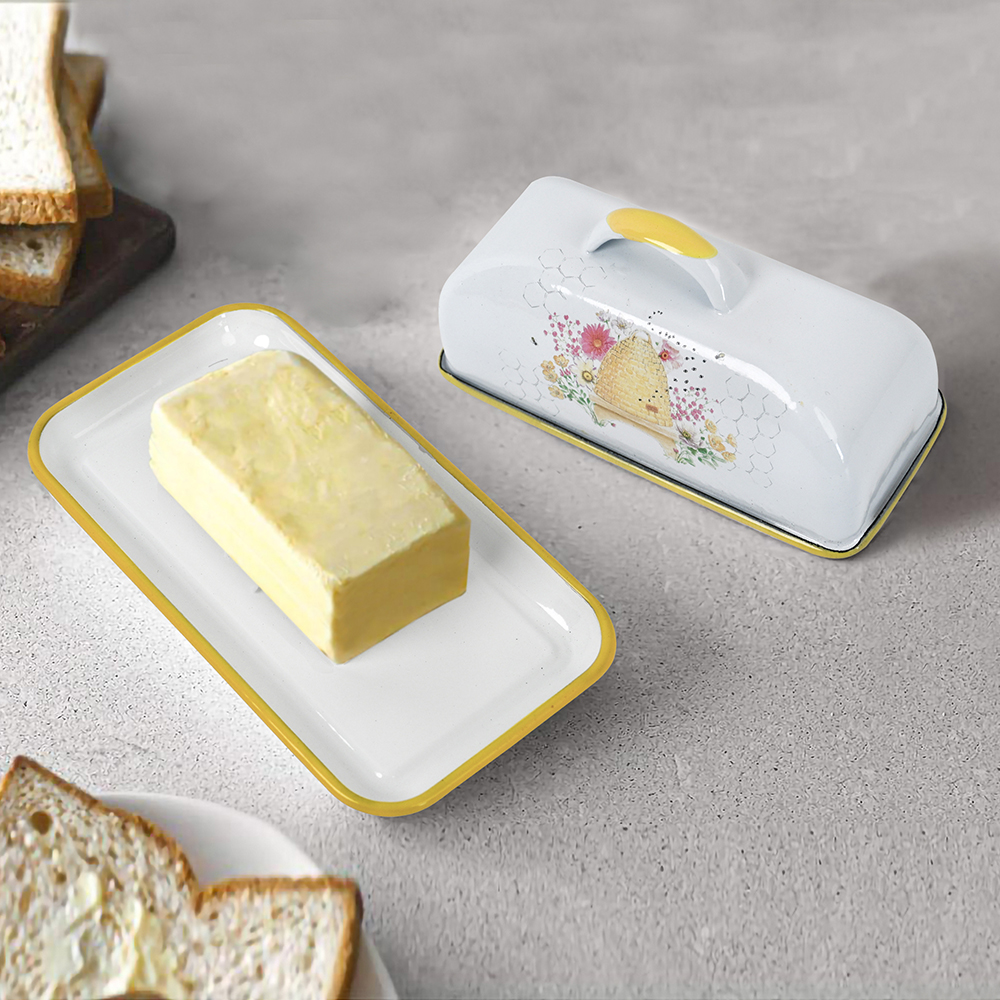 Menschy Enamel Butter Dish Che – Storage Food Tray recenzja i cena