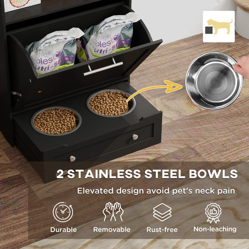 PawHut Pet Feeder Station Stor – Food Storage In Cabinets recenzja i cena