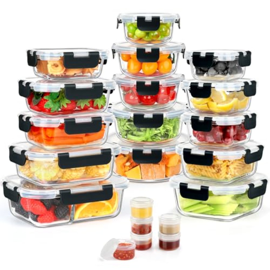 42pcs Glass Food Storage Conta – Food Storage Lidl recenzja i cena