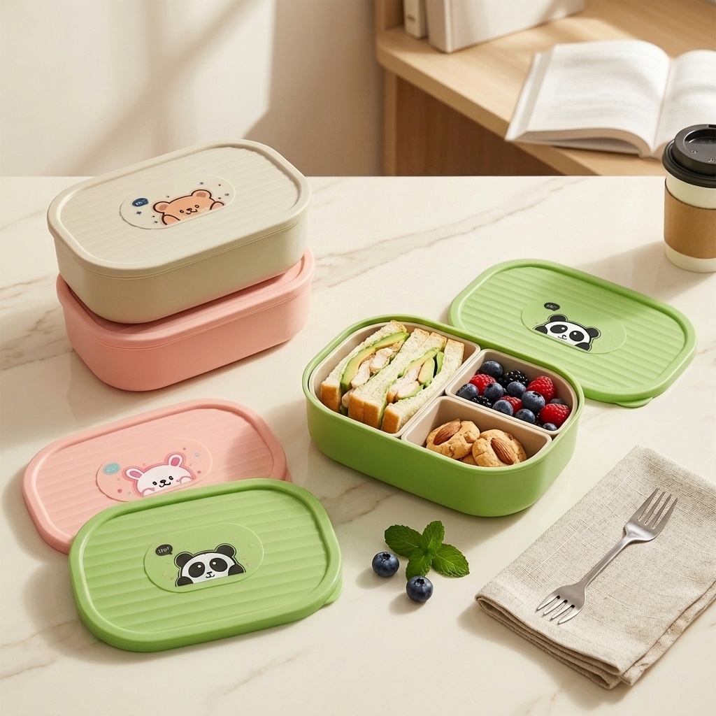 Cute Plastic Divided Lunch Box – Food Storage Safety recenzja i cena